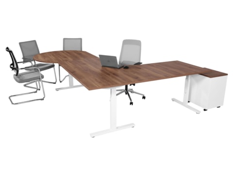 Elektrisch zit-sta hoekbureau met vergaderstuk YOUP12 Elektrisch zit-sta hoekbureau met vergaderstuk YOUP12