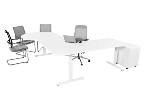 Elektrisch zit-sta hoekbureau met vergaderstuk YOUP12 Elektrisch zit-sta hoekbureau met vergaderstuk YOUP12