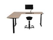 Elektrisch zit-sta hoekbureau recht YOUP04 Zwart Eiken