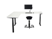 Elektrisch zit-sta hoekbureau recht YOUP04 Zwart Wit