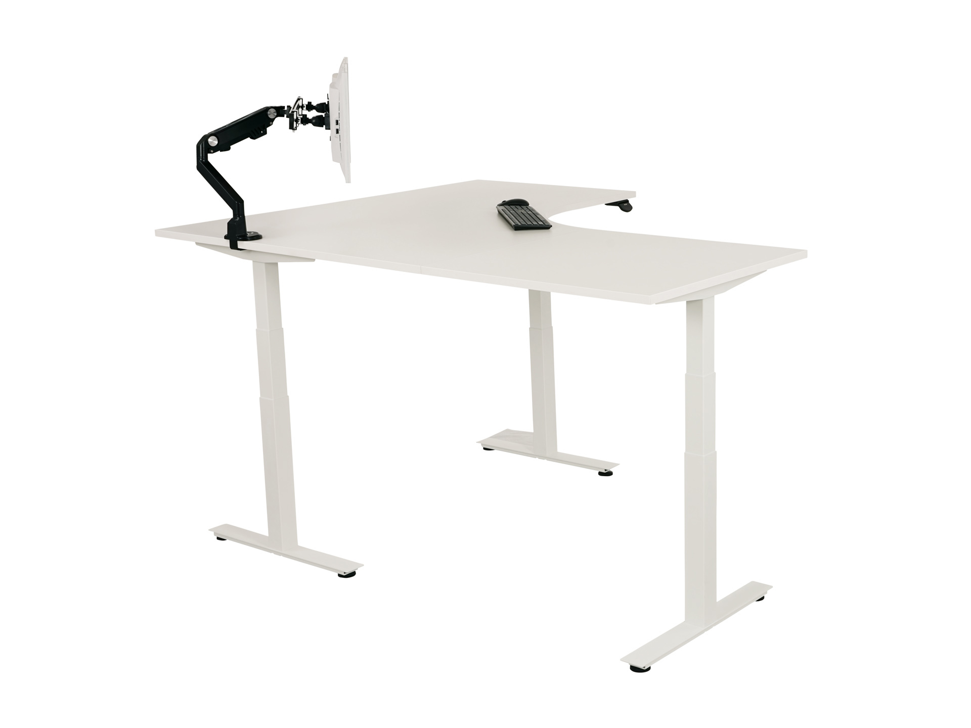 Elektrisch zit-sta hoekbureau rond YOUP05 