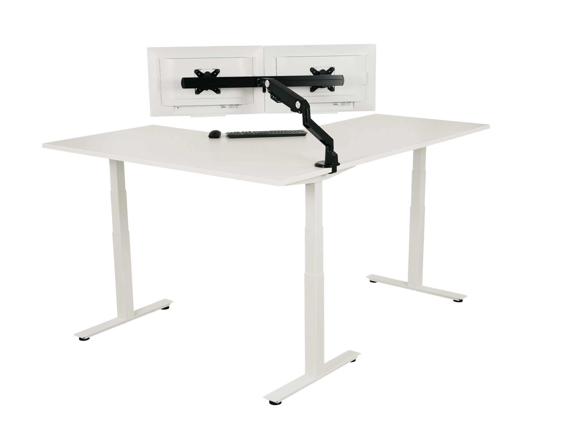 Elektrisch zit-sta hoekbureau rond YOUP05 