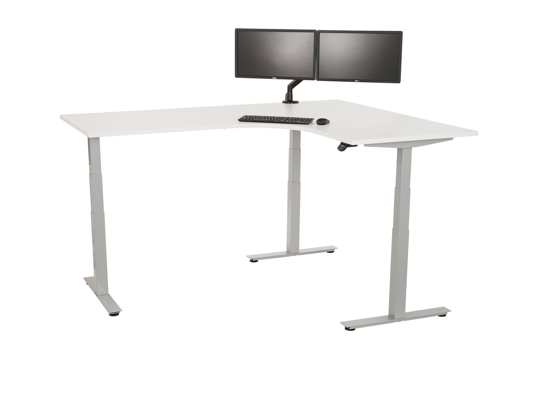 Elektrisch zit-sta hoekbureau rond YOUP05 