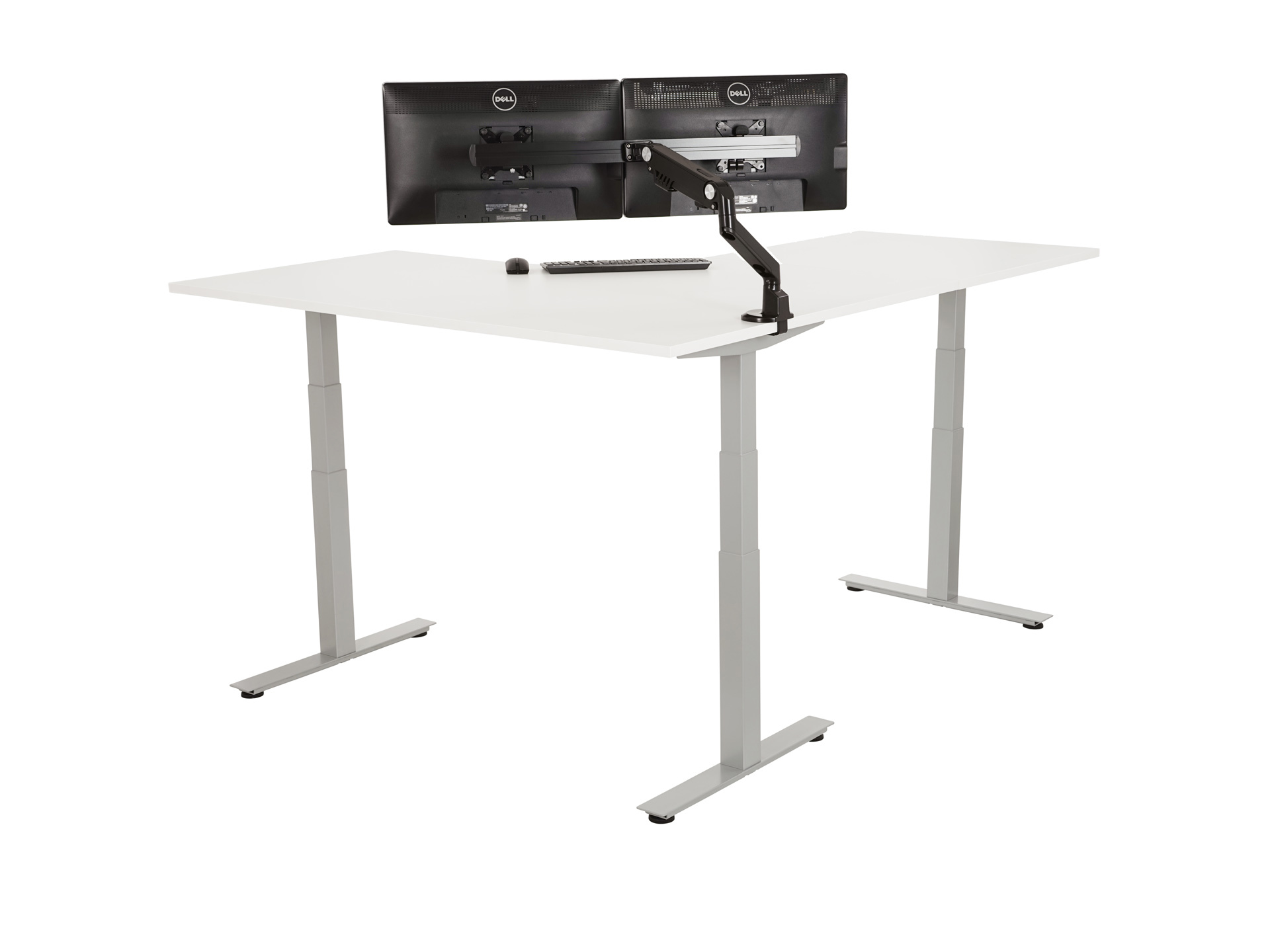 Elektrisch zit-sta hoekbureau rond YOUP05 