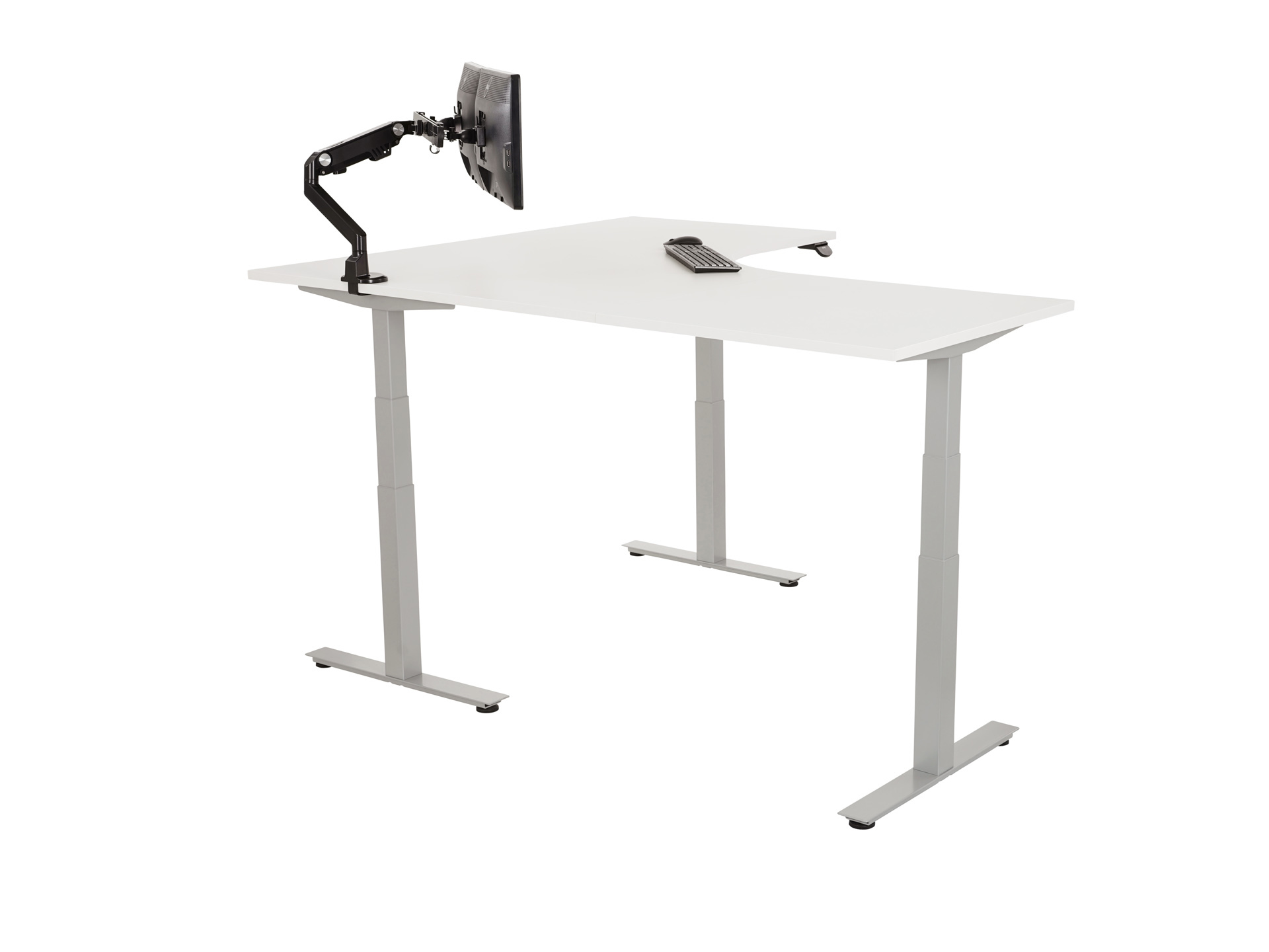 Elektrisch zit-sta hoekbureau rond YOUP05 