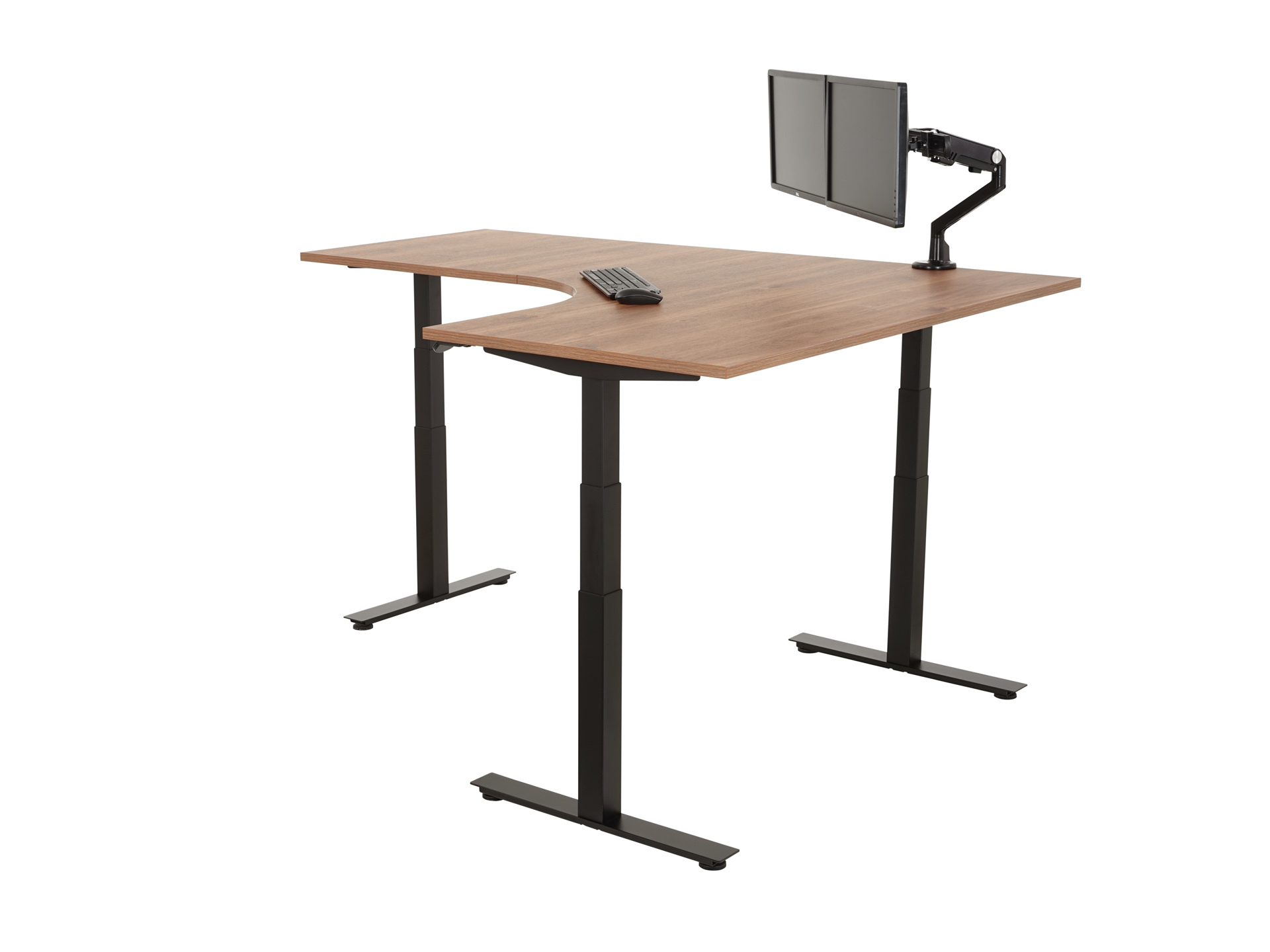 Elektrisch zit-sta hoekbureau rond YOUP05 