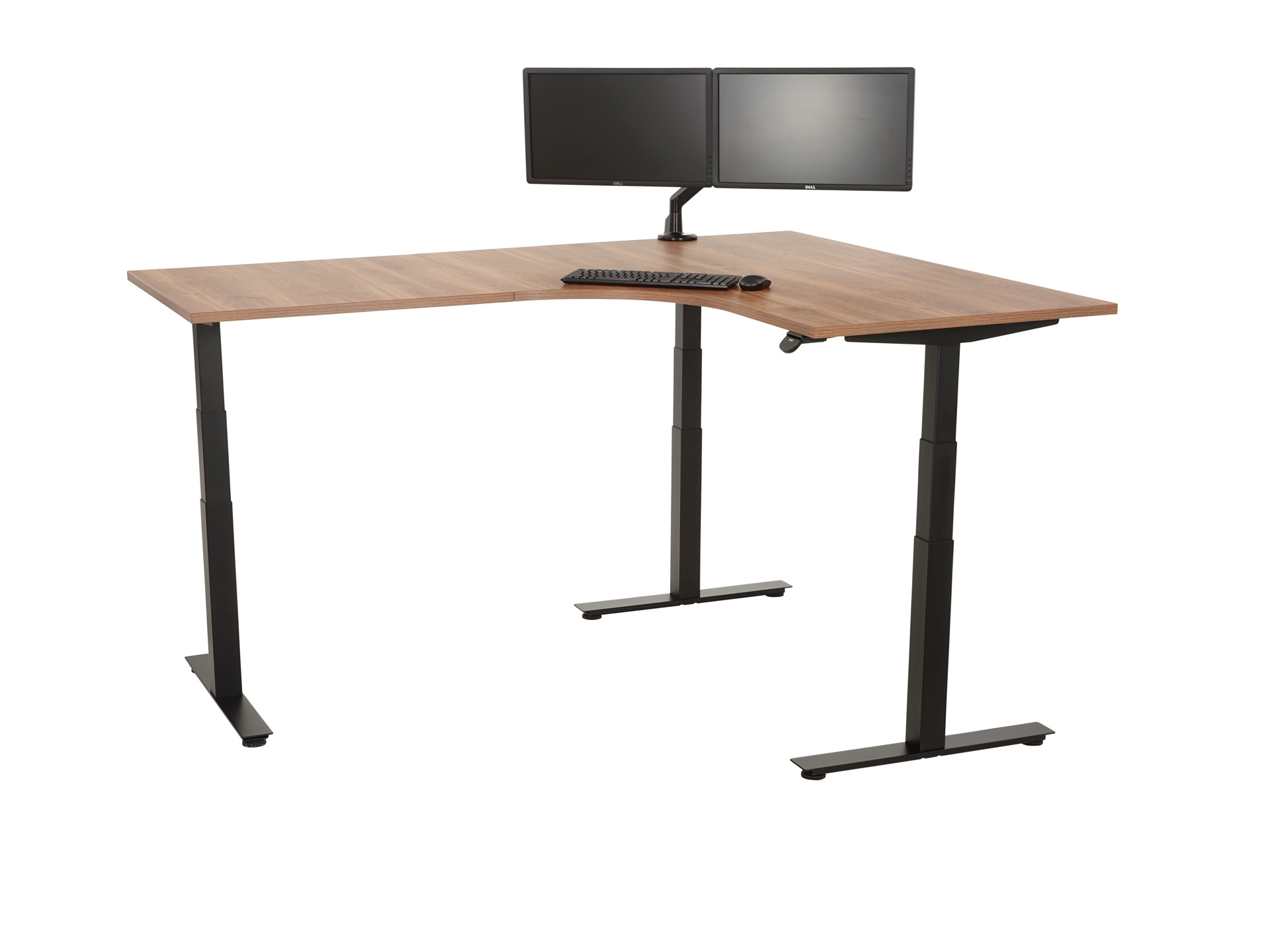 Elektrisch zit-sta hoekbureau rond YOUP05 