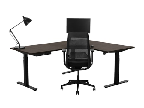 Elektrisch zit-sta hoekbureau rond YOUP05  Elektrisch zit-sta hoekbureau rond YOUP05