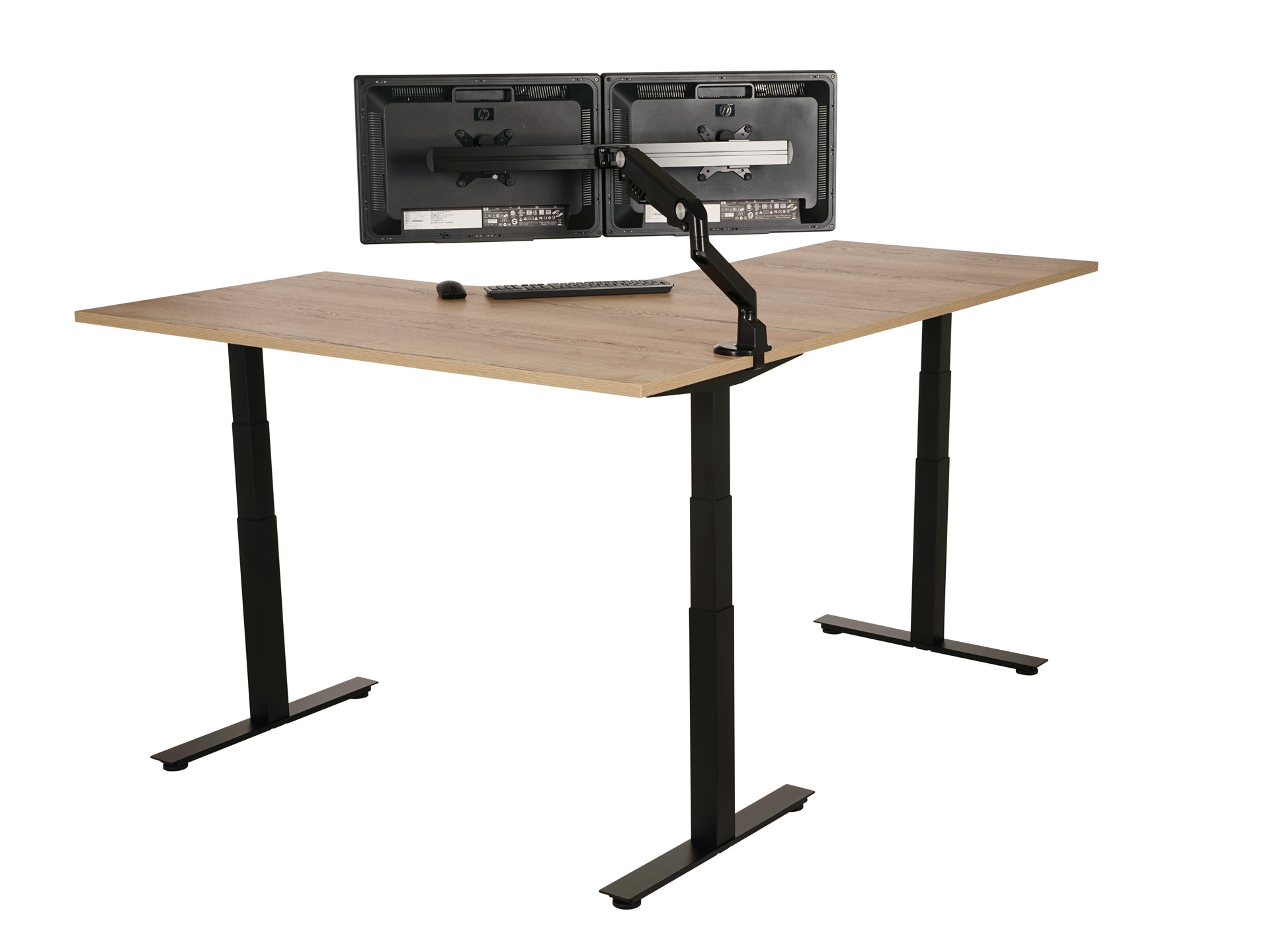 Elektrisch zit-sta hoekbureau rond YOUP05 