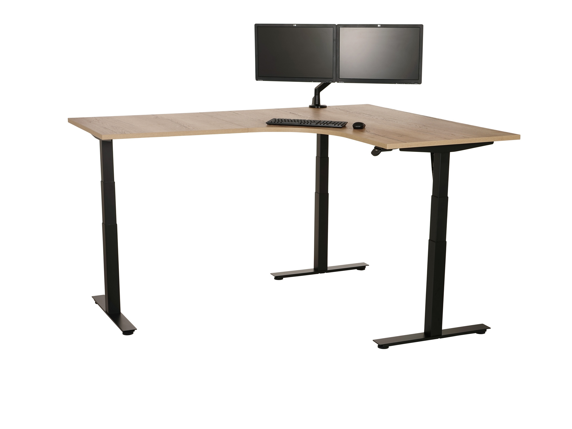 Elektrisch zit-sta hoekbureau rond YOUP05 