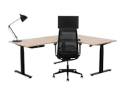 Elektrisch zit-sta hoekbureau rond YOUP05 