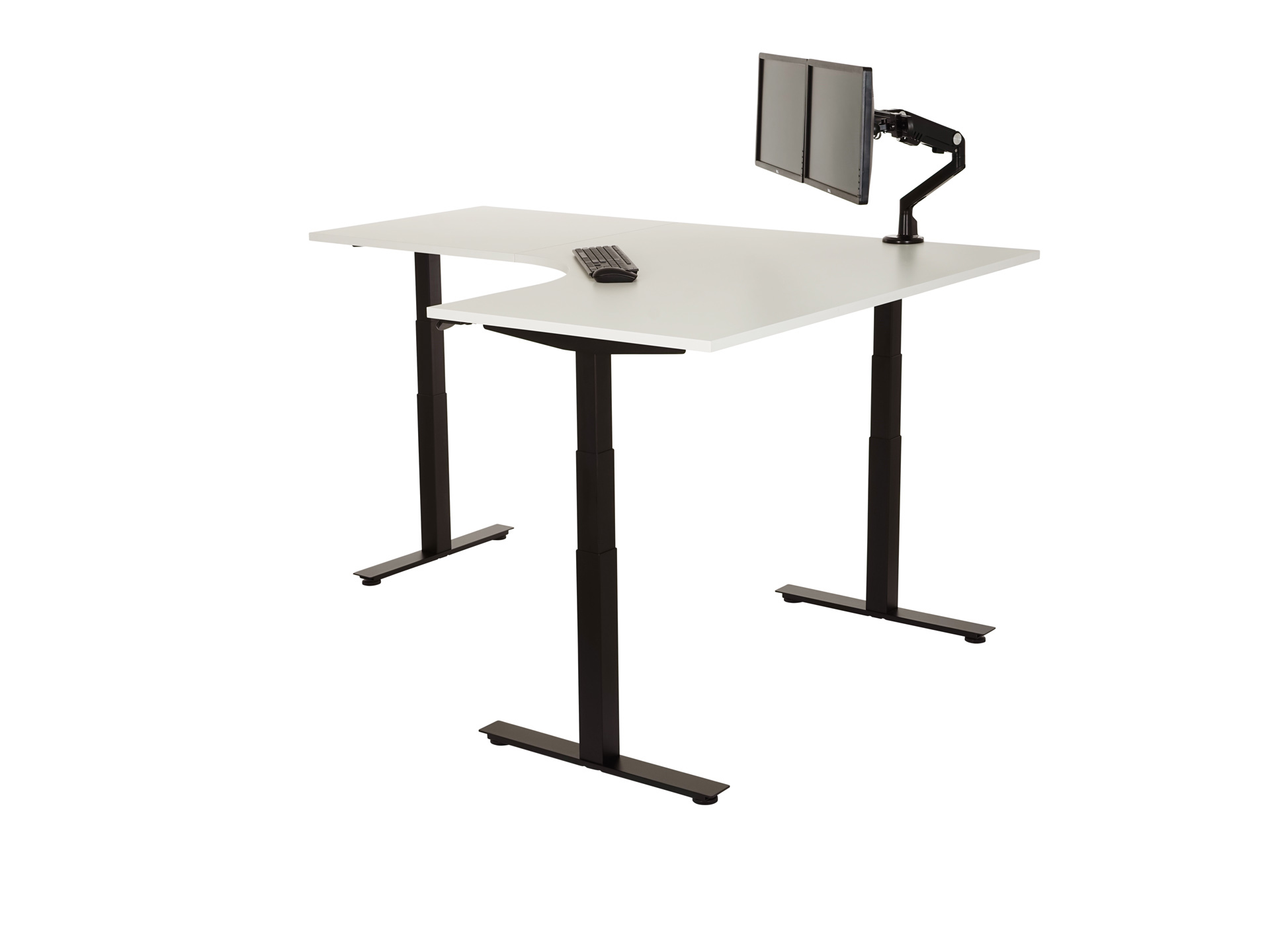 Elektrisch zit-sta hoekbureau rond YOUP05 