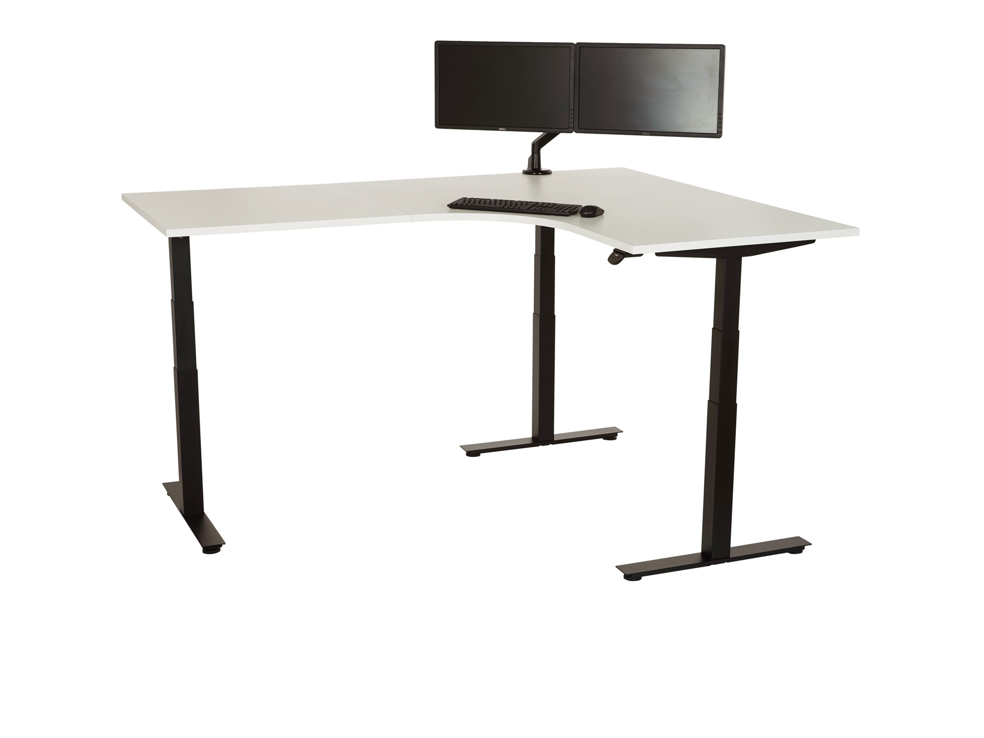 Elektrisch zit-sta hoekbureau rond YOUP05 