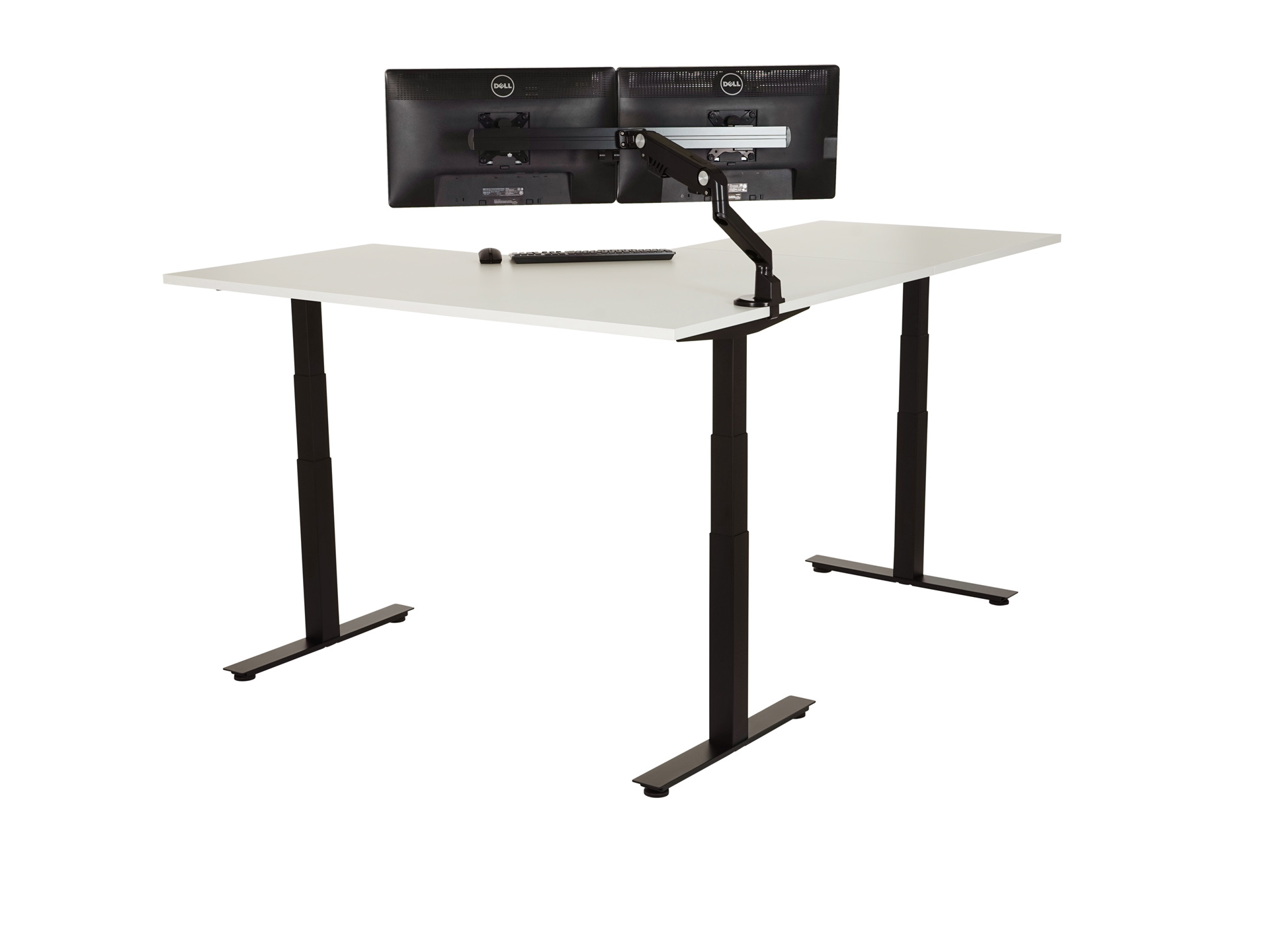 Elektrisch zit-sta hoekbureau rond YOUP05 