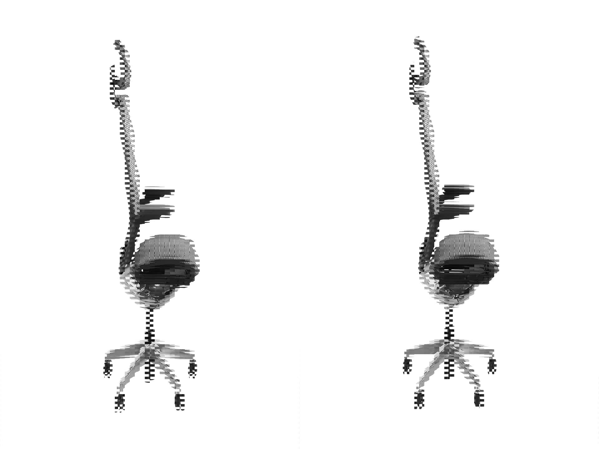 Ergonomische netbespannen bureaustoel Stripes Van Cas met Neksteun