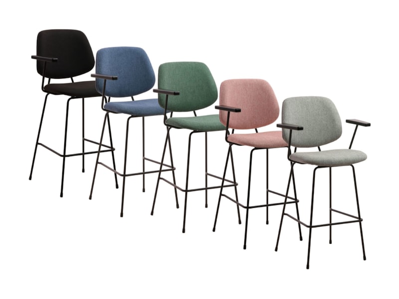 Gestoffeerde barkruk incl. armleggers Eva  Gestoffeerde barkruk incl. armleggers Eva