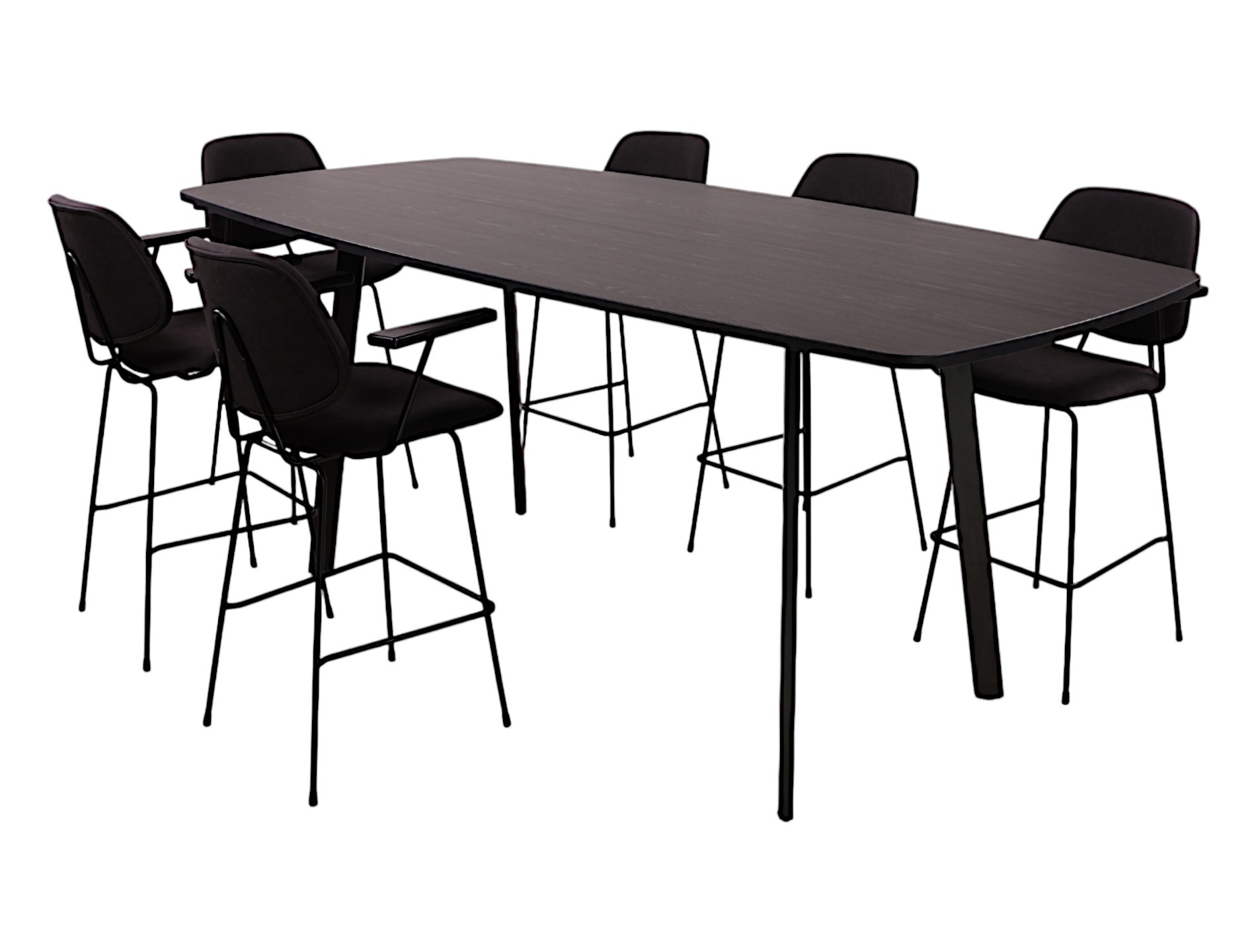 Hoge grote vergadertafel MAYA Ovaal bootvormig