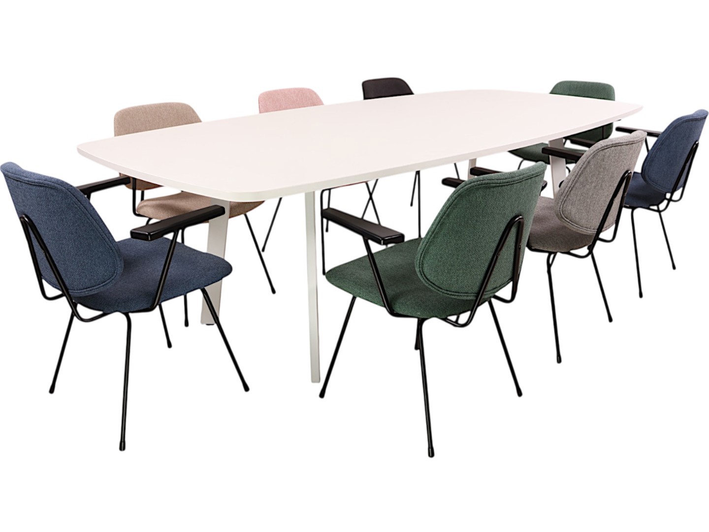 Vergadertafel MAYA Ovaal bootvormig