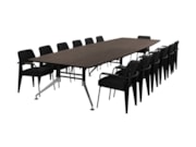 Grote vergadertafel bootvormig  SIGN 440x140 cm