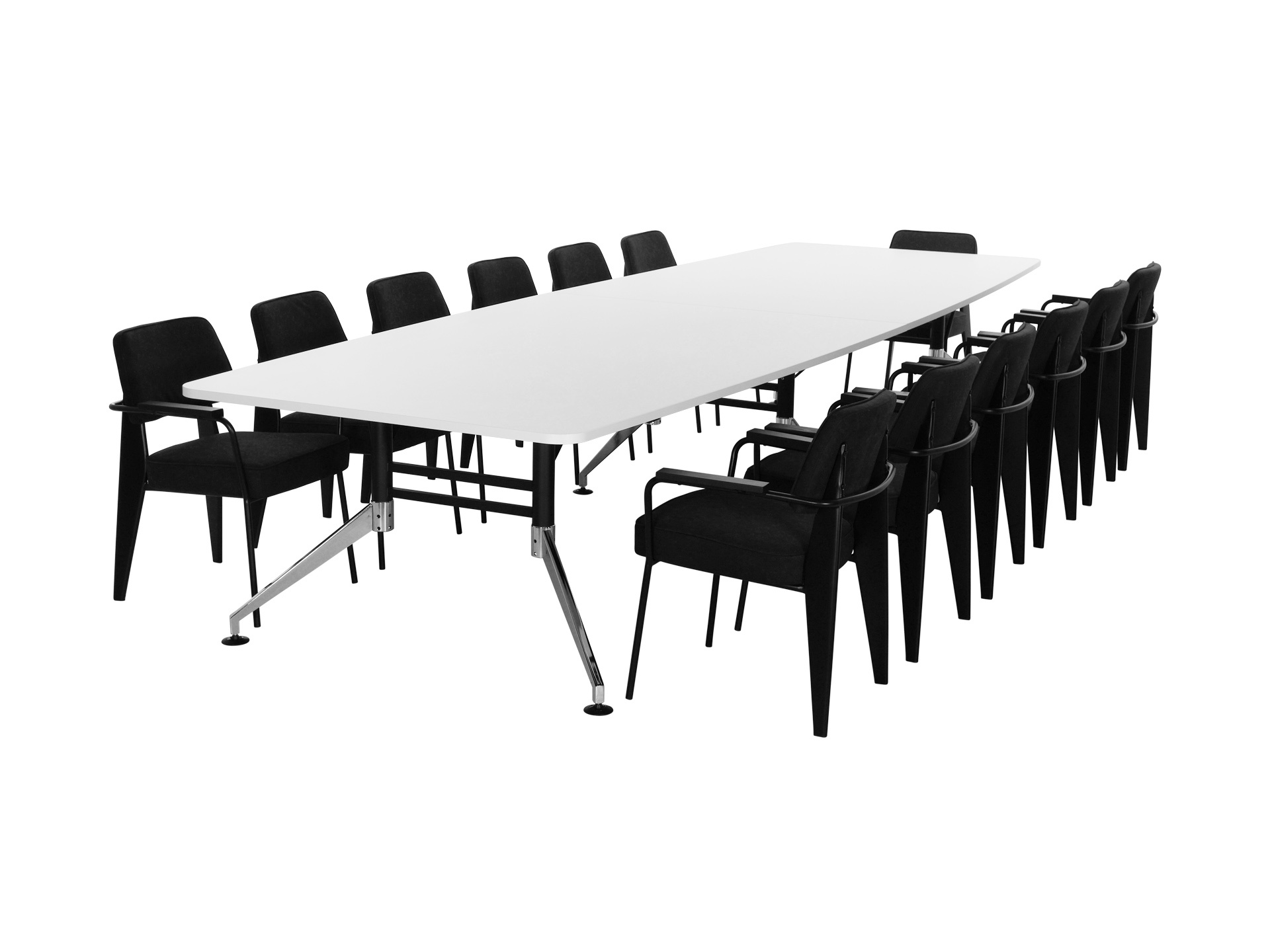 Grote bootvormige vergadertafel SIGN 440x140 cm