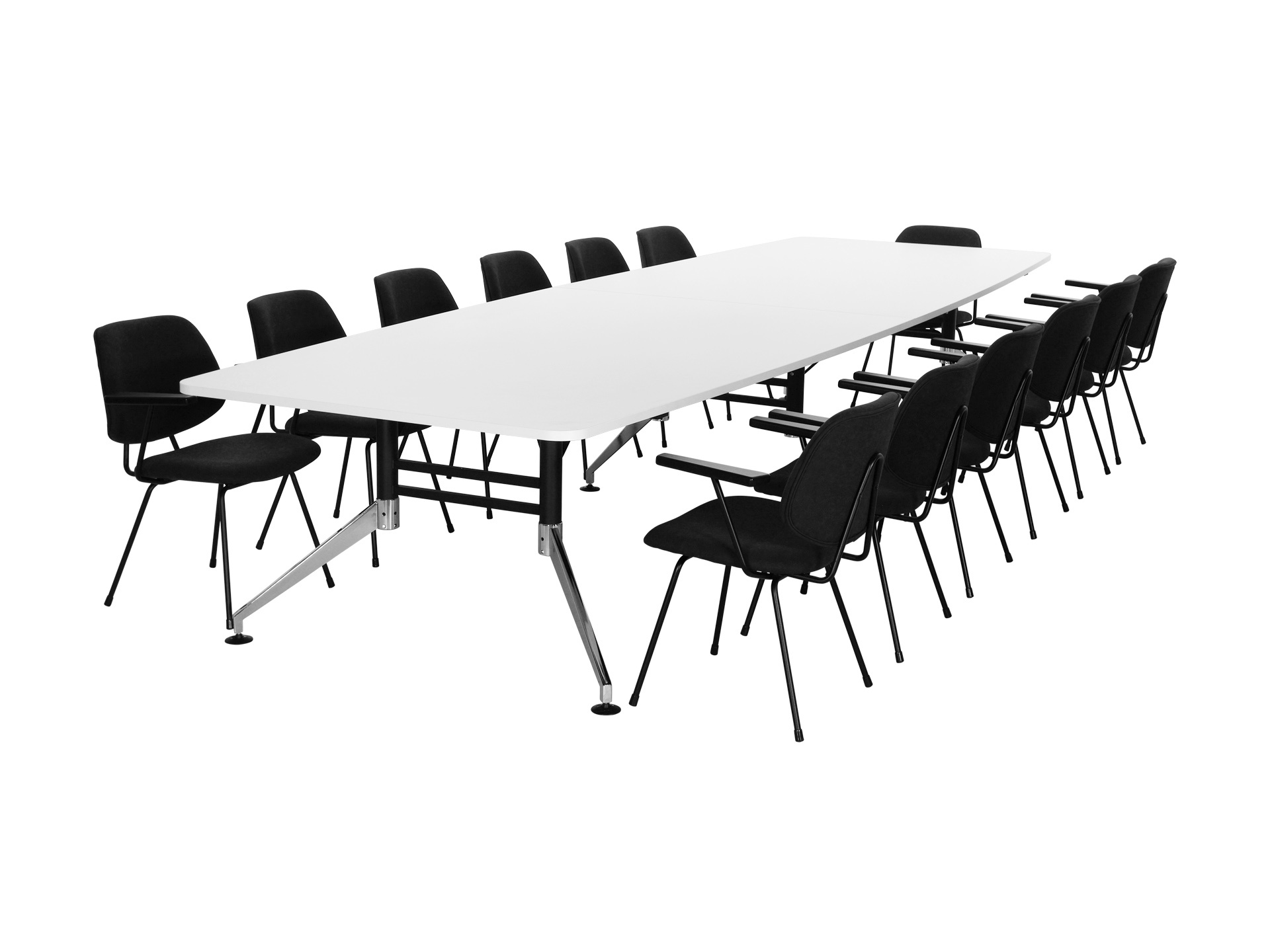 Grote bootvormige vergadertafel SIGN 440x140 cm