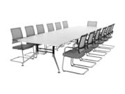 Grote vergadertafel bootvormig  SIGN 440x140 cm