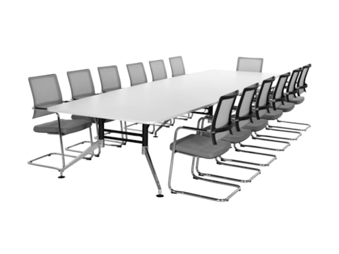 Grote bootvormige vergadertafel SIGN 440x140 cm Grote bootvormige vergadertafel SIGN 440x140 cm