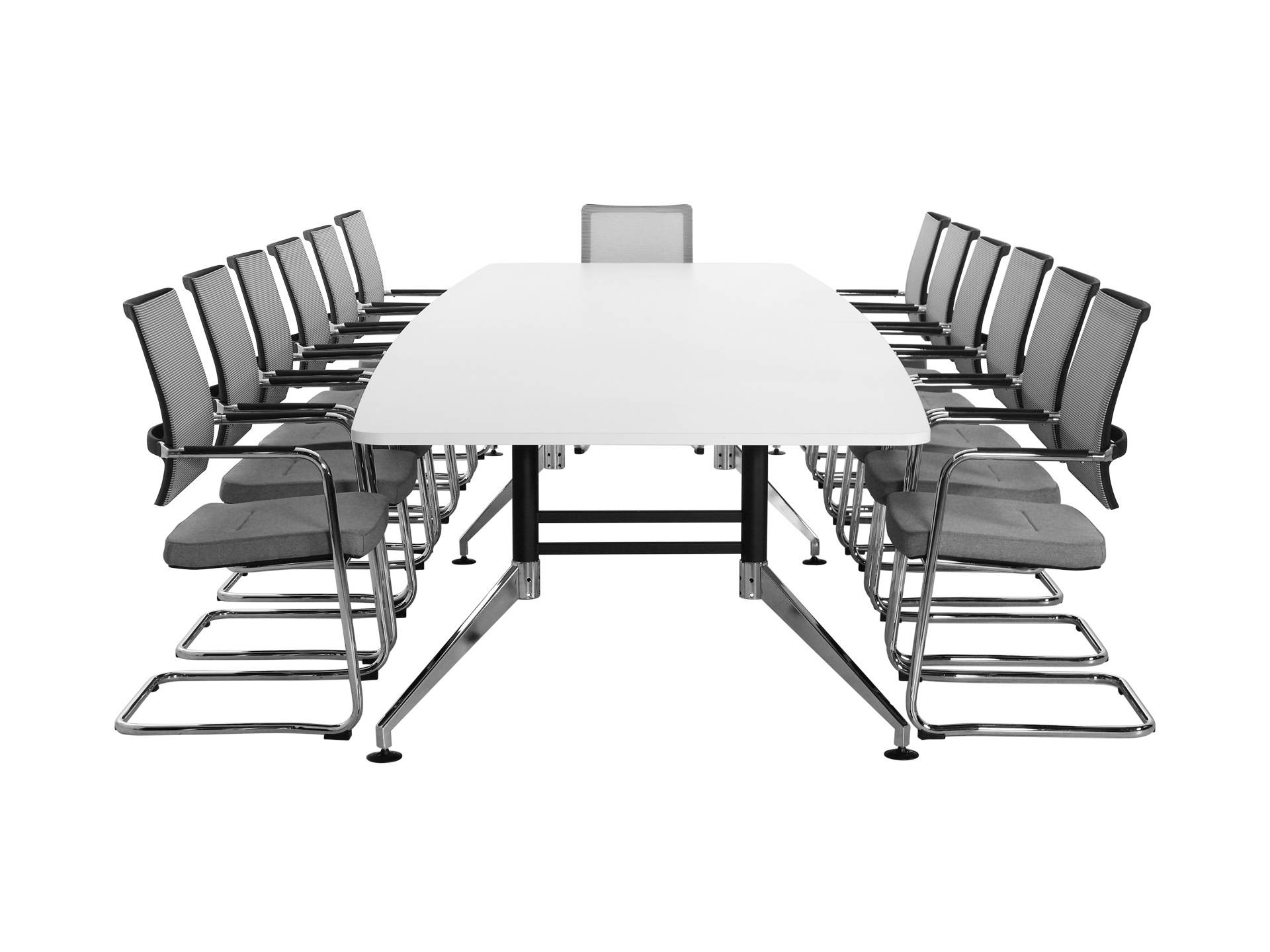 Grote bootvormige vergadertafel SIGN 440x140 cm