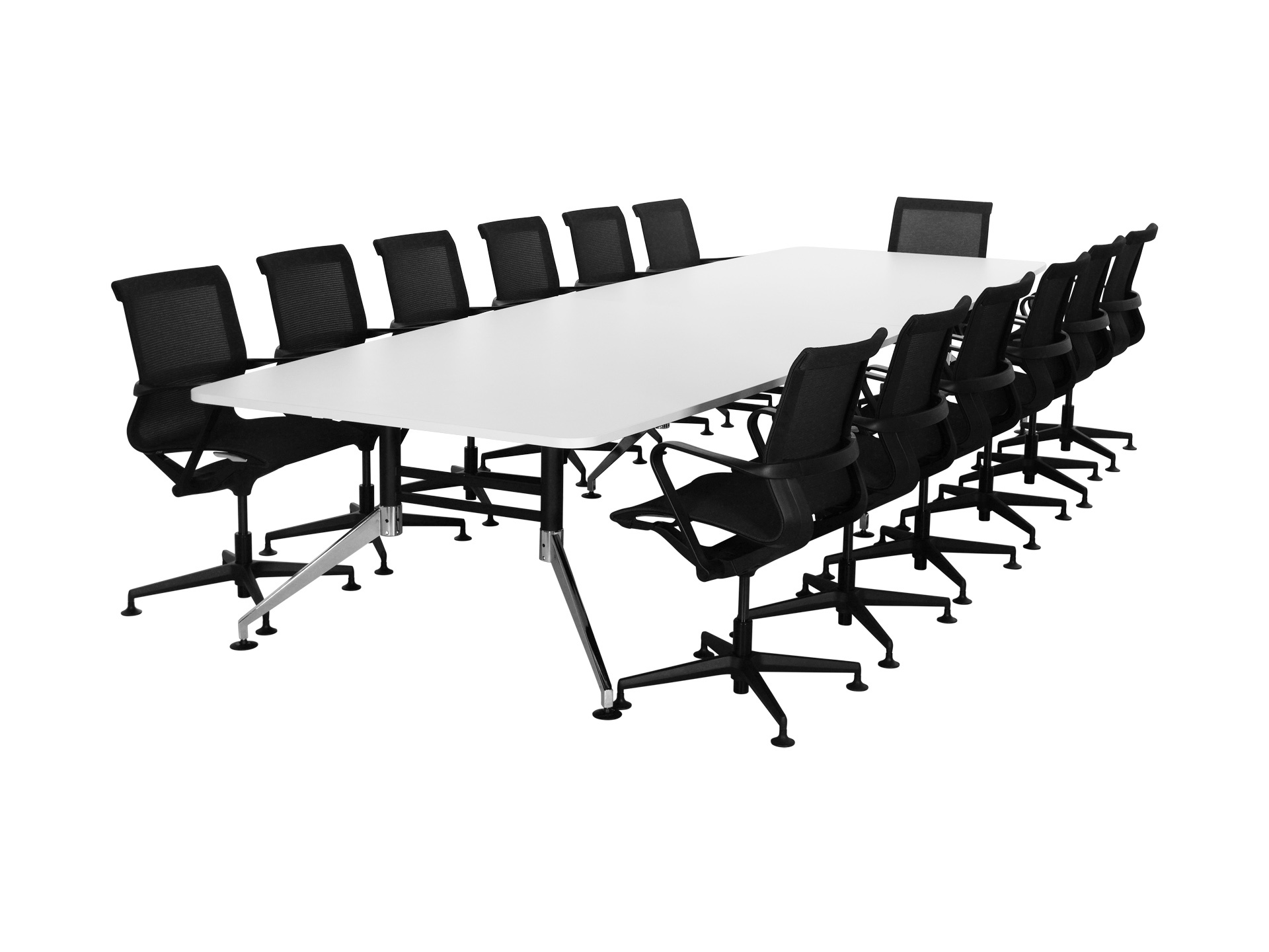 Grote bootvormige vergadertafel SIGN 440x140 cm