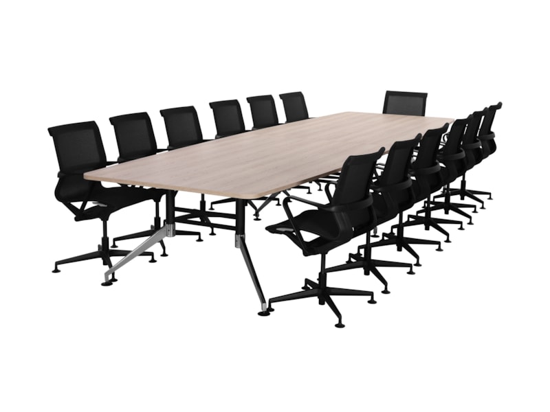 Grote bootvormige vergadertafel SIGN 440x140 cm Grote bootvormige vergadertafel SIGN 440x140 cm