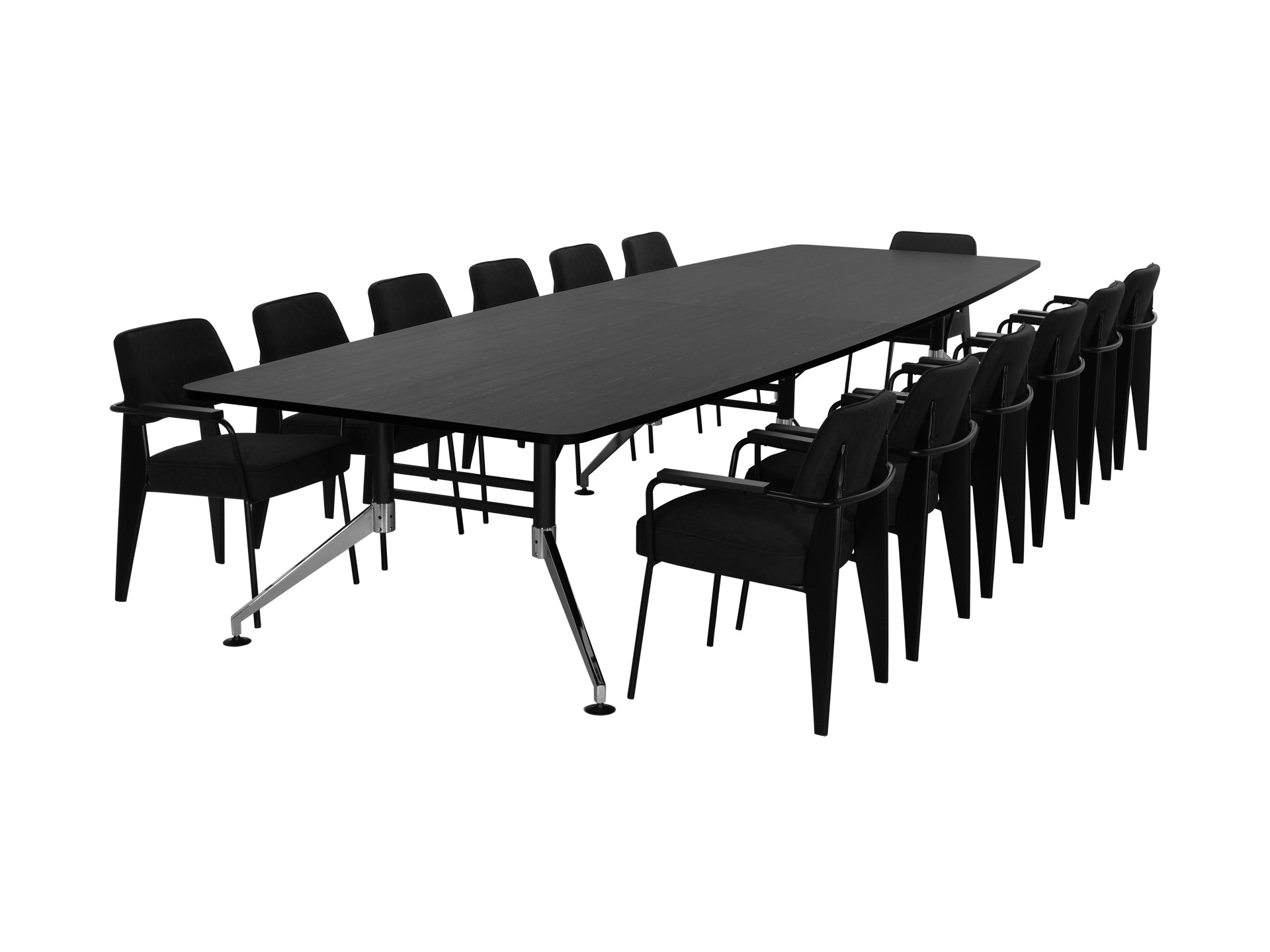 Grote bootvormige vergadertafel SIGN 440x140 cm