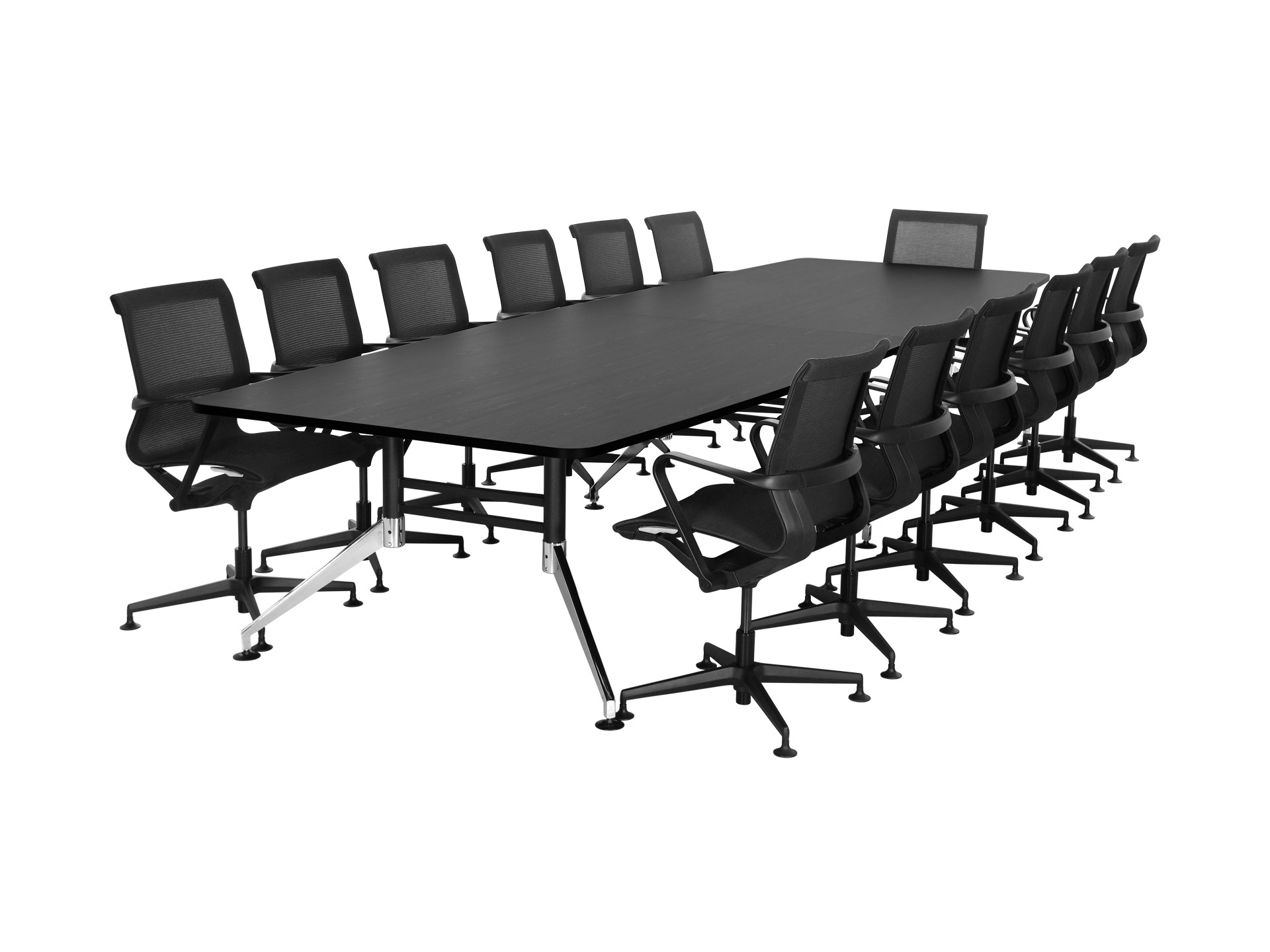 Grote bootvormige vergadertafel SIGN 440x140 cm