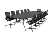 Grote vergadertafel bootvormig  SIGN 440x140 cm