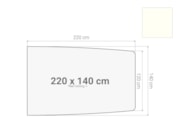 Half bootvormig vergadertafel blad 220x140cm