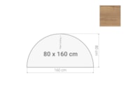 Halfrond aanzetblad  80x160cm