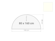 Halfrond aanzetblad  80x160cm