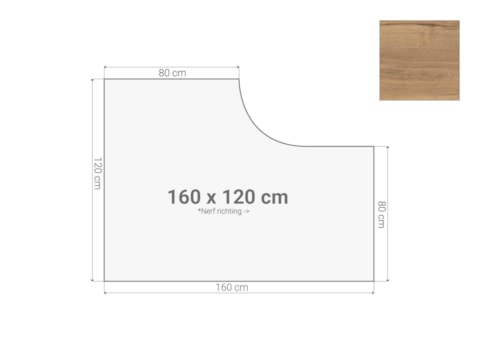 Hoek bureaublad Eiken 160x120 cm Hoek bureaublad Eiken 160x120 cm