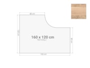 Hoek bureaublad 160x120cm