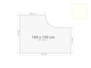 Hoek bureaublad 160x120cm