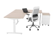 Hoekbureau TUBE Wit Scandinavisch Eiken Hoekbureau TUBE Wit Scandinavisch Eiken