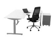 Hoekbureau TUBE Zilvergrijs Wit