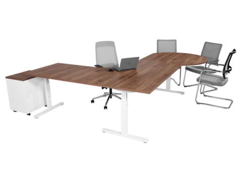 Hoekbureau met vergaderstuk TUBE Hoekbureau met vergaderstuk TUBE