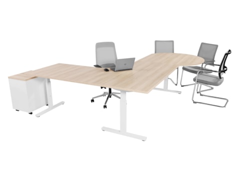 Hoekbureau met vergaderstuk TUBE Hoekbureau met vergaderstuk TUBE