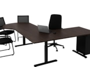 Hoekbureau met vergaderstuk TUBE Zwart Donker sepia