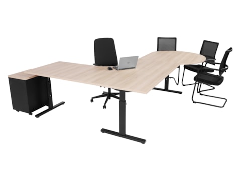 Hoekbureau met vergaderstuk TUBE Hoekbureau met vergaderstuk TUBE