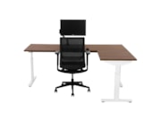 Hoekbureau recht TUBE Wit Cognac walnoten Hoekbureau recht TUBE Wit Cognac walnoten