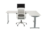 Hoekbureau recht TUBE Zilvergrijs Wit