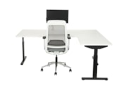 Hoekbureau recht TUBE Zwart Wit