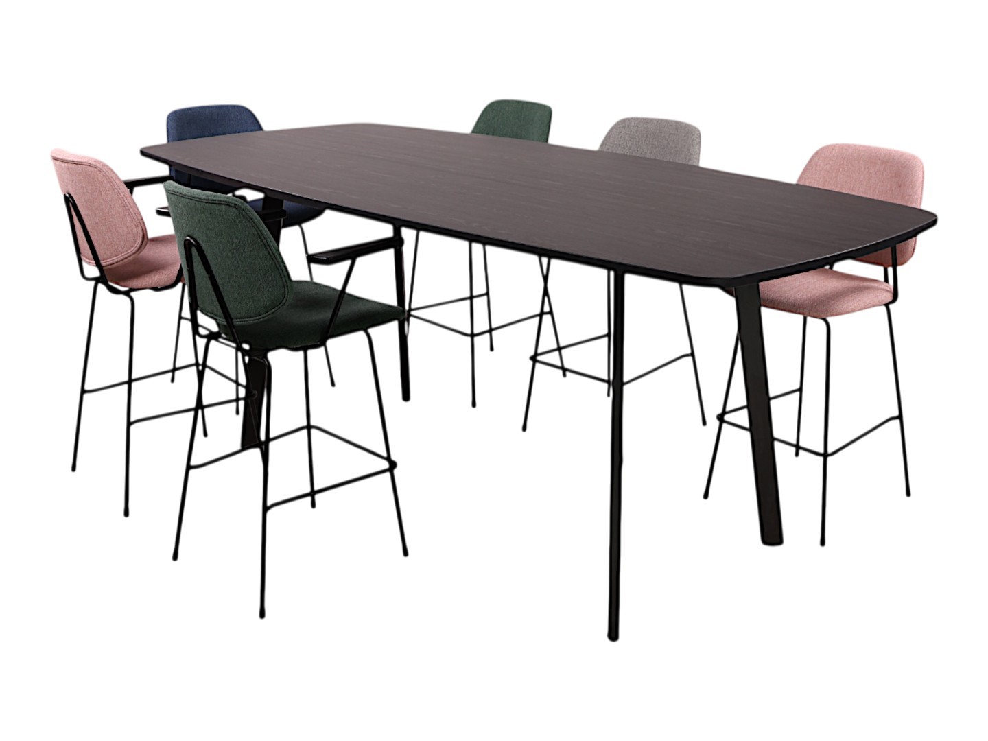 Hoge kantinetafel MAYA Ovaal bootvormig