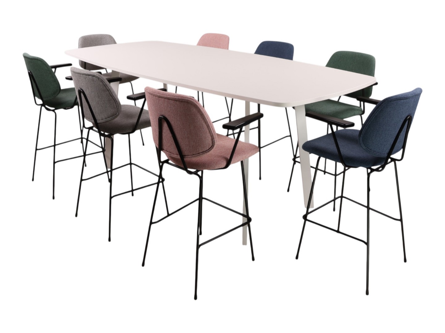 Hoge kantinetafel MAYA Ovaal bootvormig